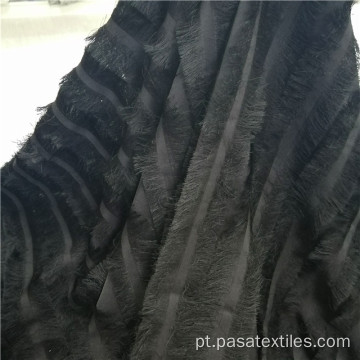 tecido para roupas com franjas em jacquard